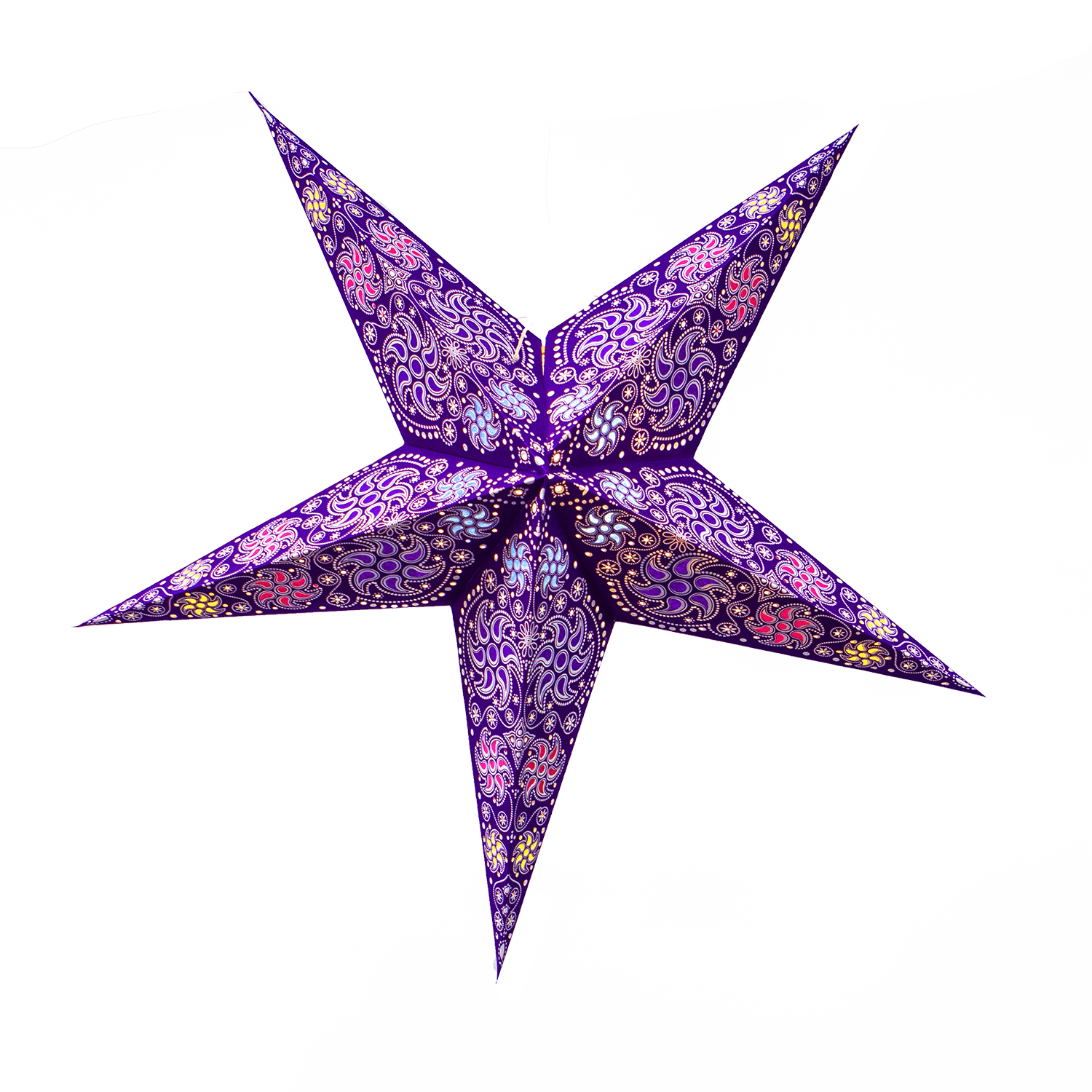 Violet Star Lantern with Hand Punched Light Patterns