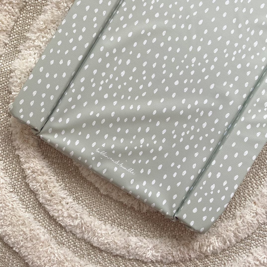 Standard Changing Mat - Sage Green Spots