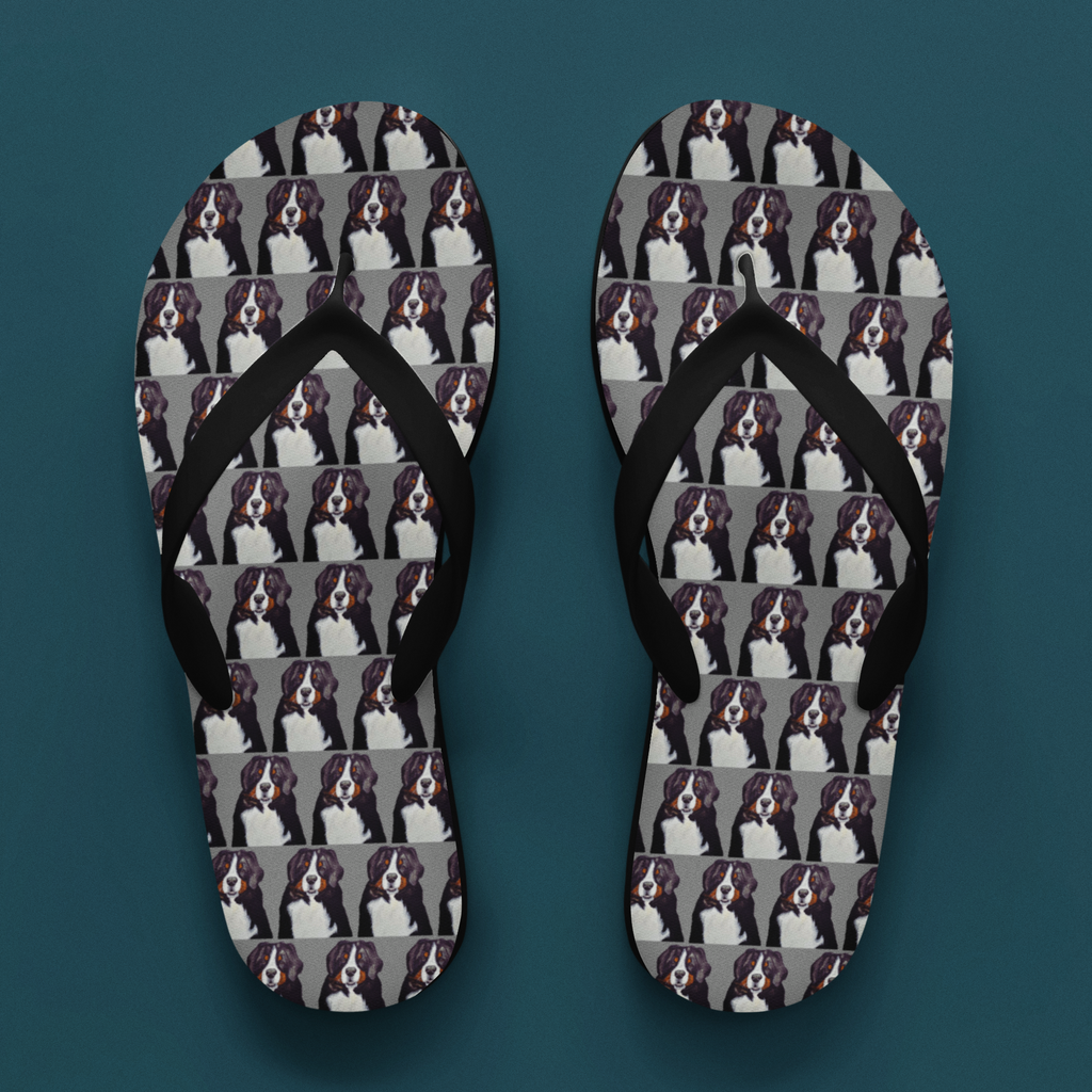 Giant Bernese Mountain Dog Flip Flops