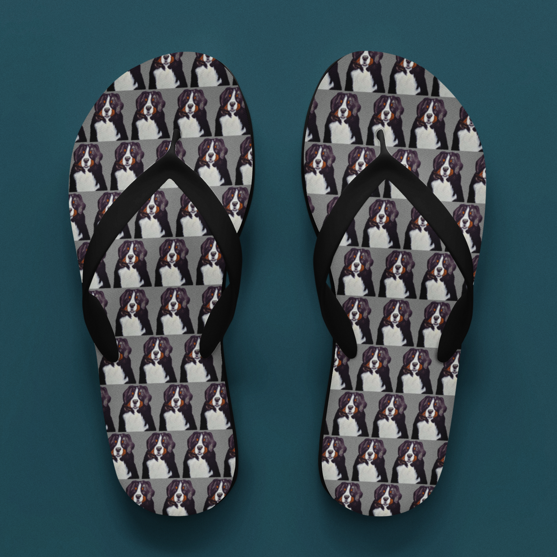 Giant Bernese Mountain Dog Flip Flops