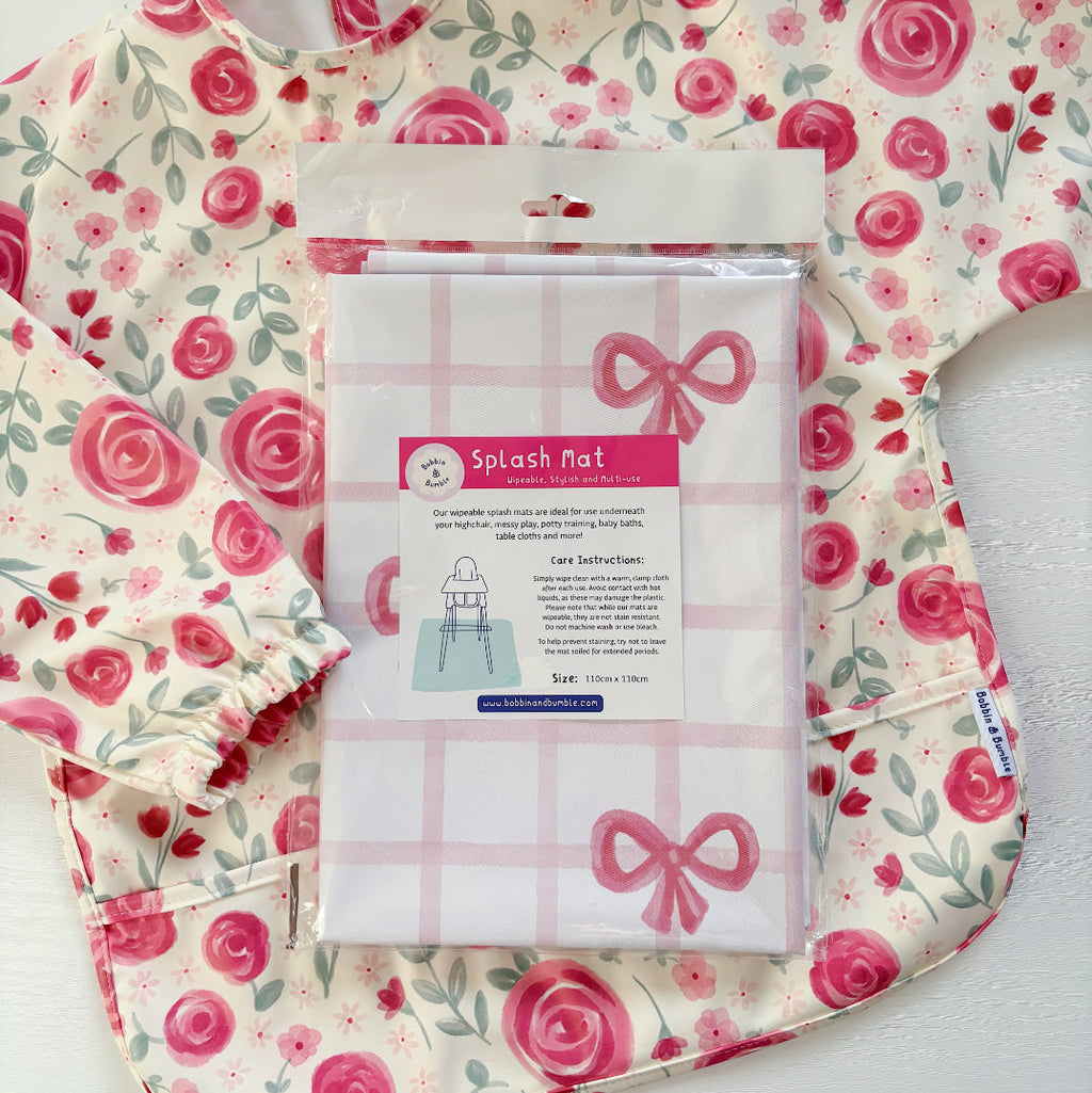 Splash mat - Pink Bows