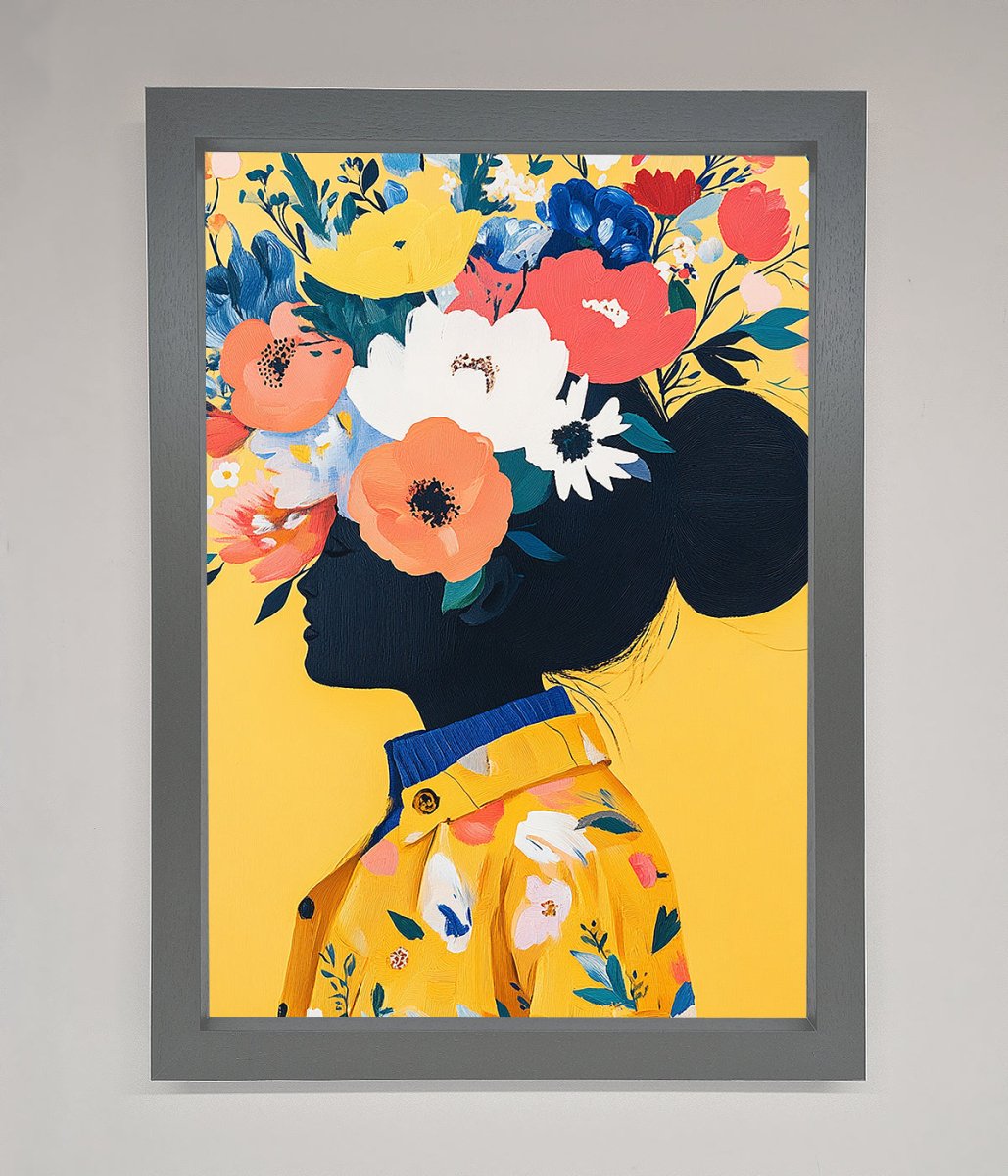 Yellow Floral Explosion Framed Print