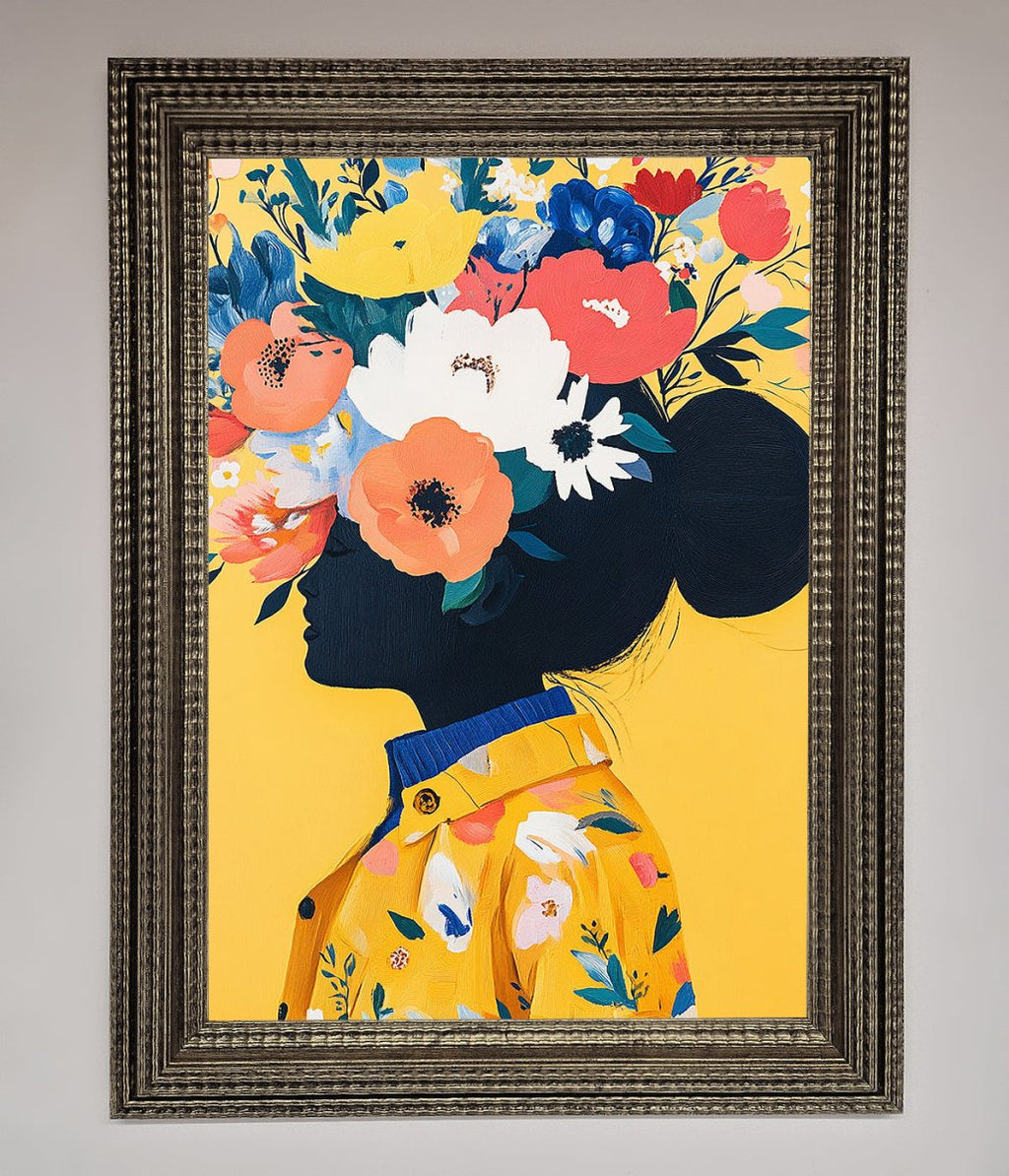 Yellow Floral Explosion Framed Print