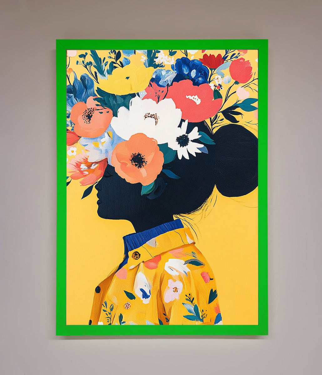 Yellow Floral Explosion Framed Print