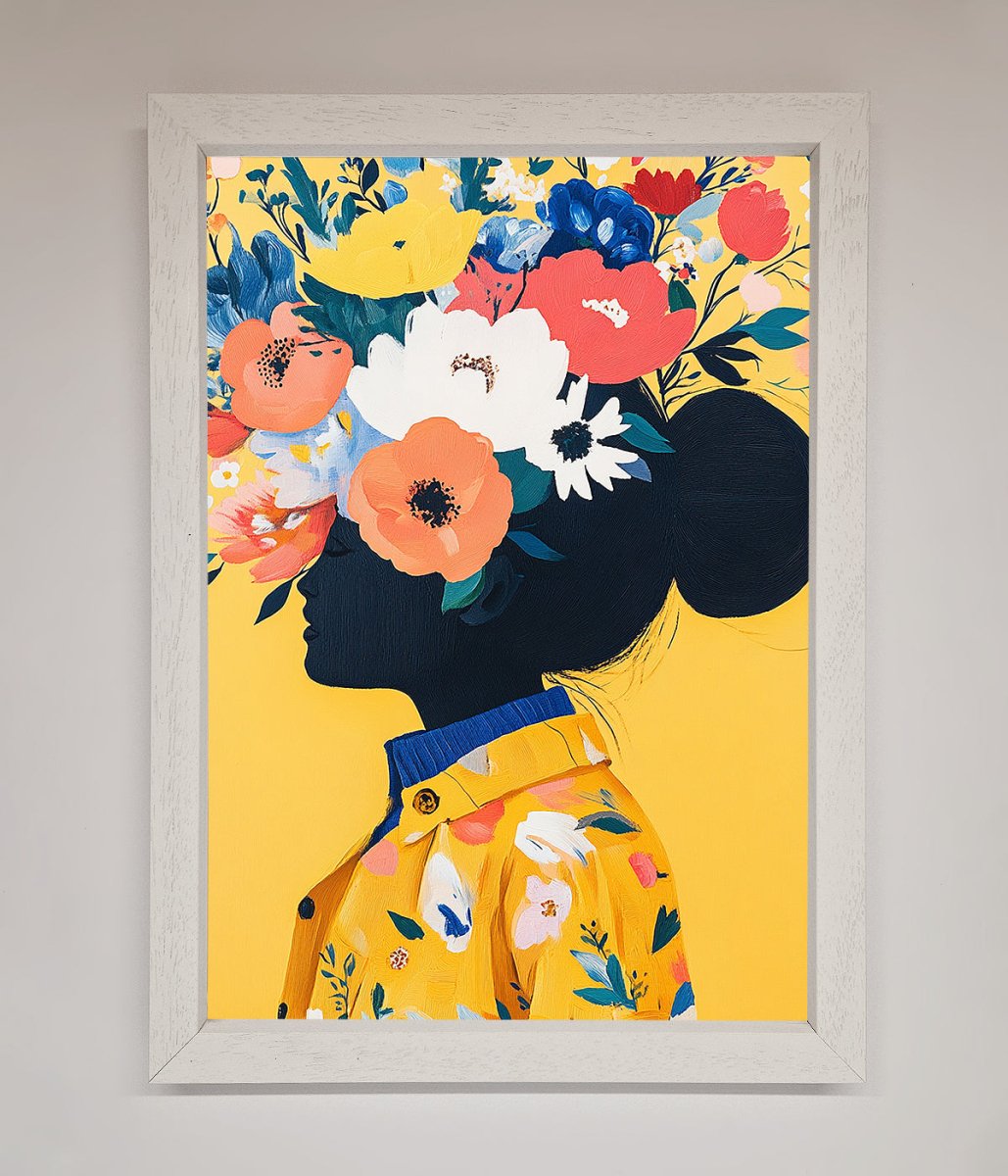 Yellow Floral Explosion Framed Print