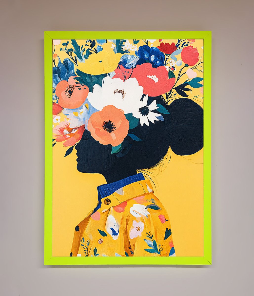 Yellow Floral Explosion Framed Print