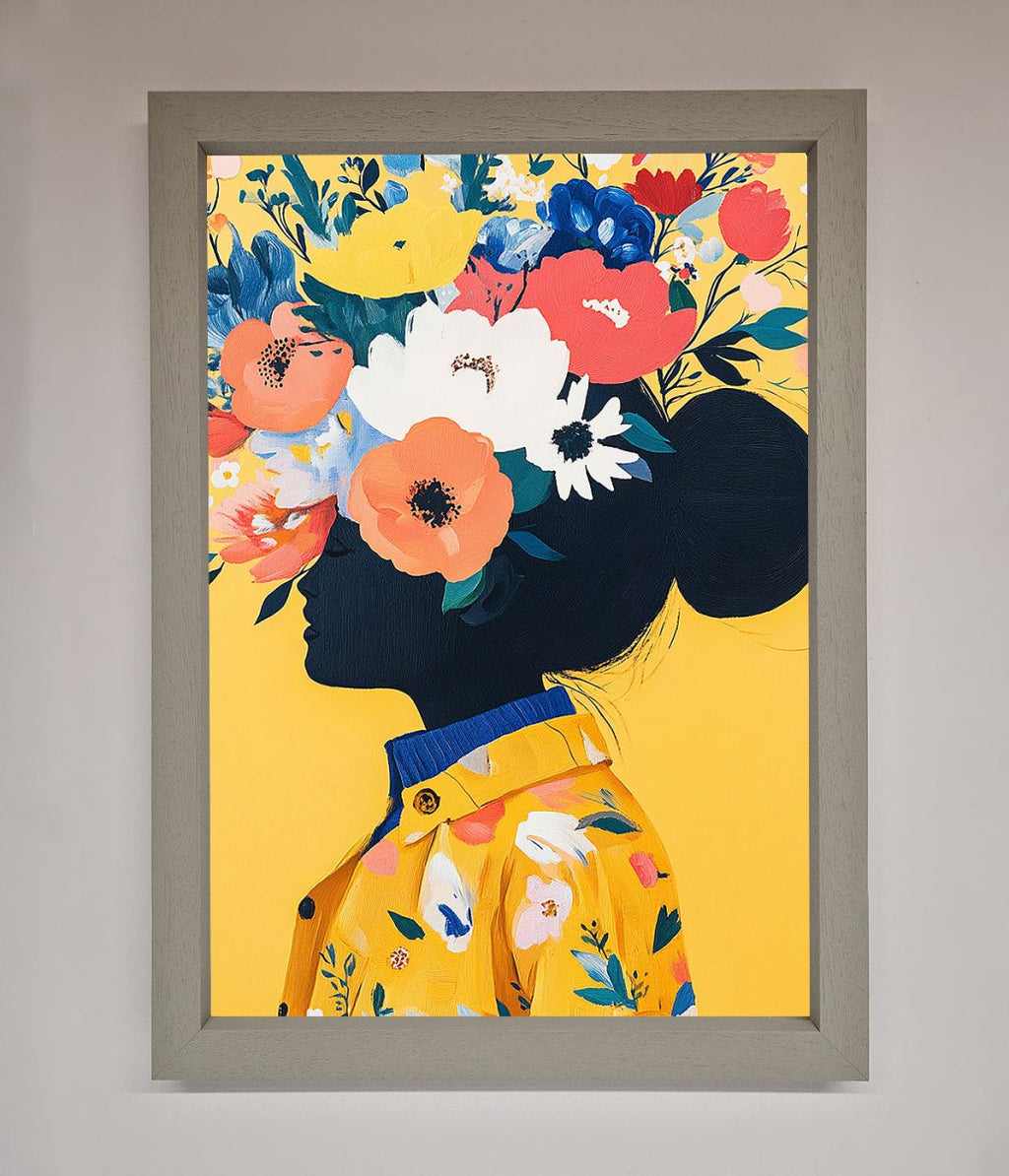 Yellow Floral Explosion Framed Print