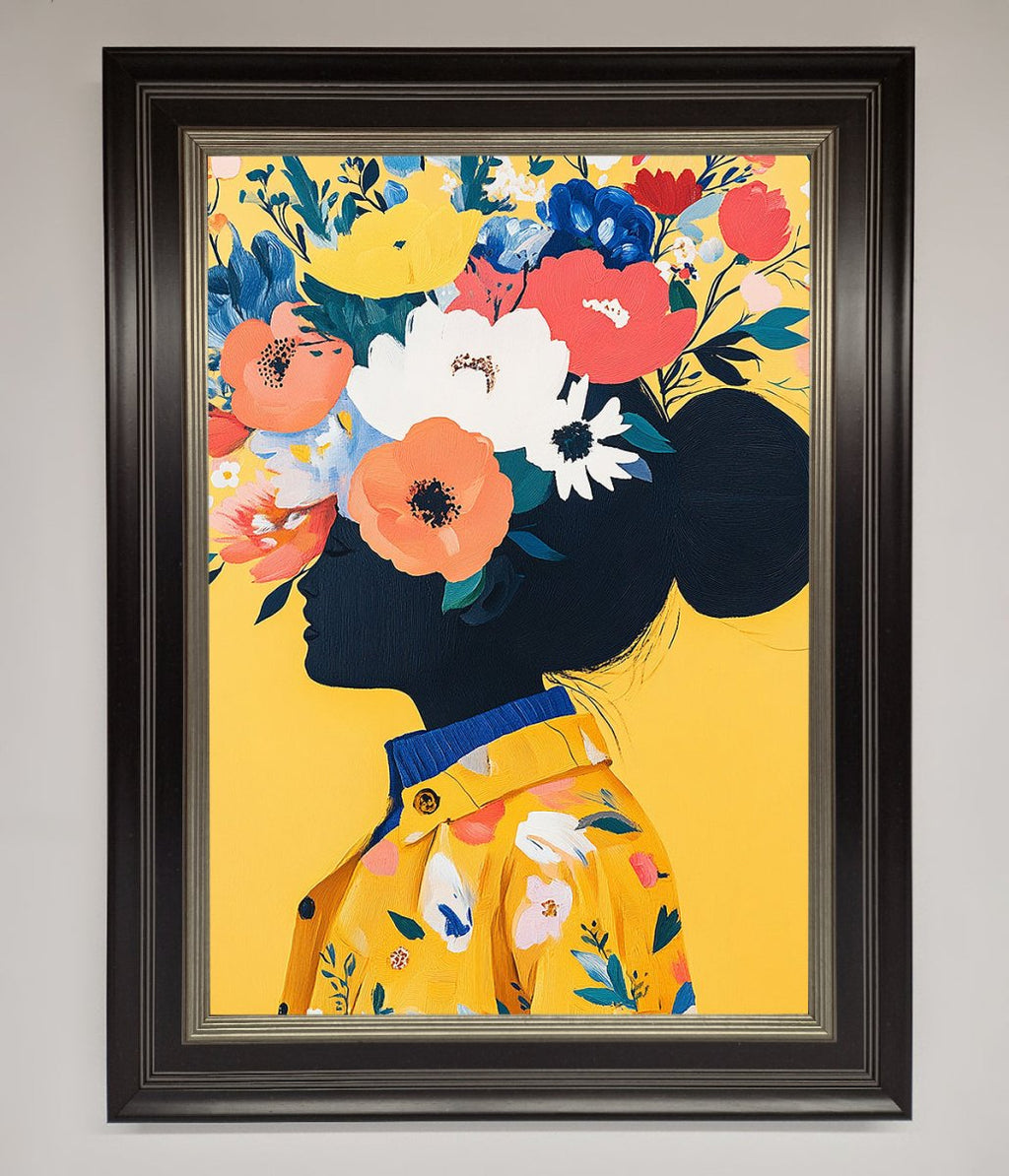 Yellow Floral Explosion Framed Print