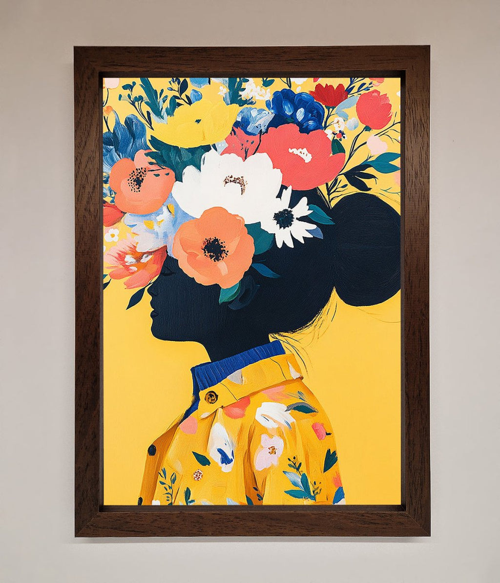 Yellow Floral Explosion Framed Print