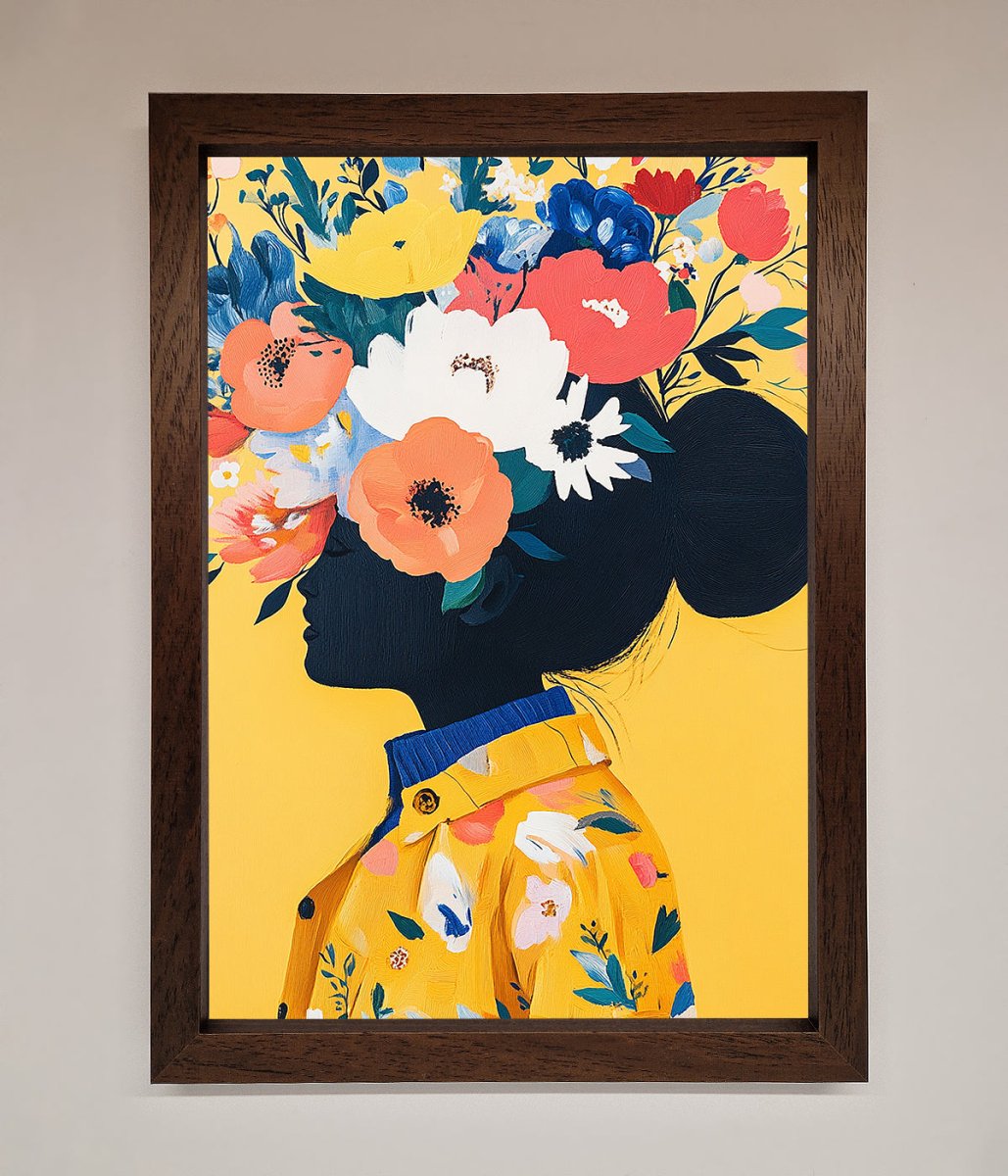 Yellow Floral Explosion Framed Print