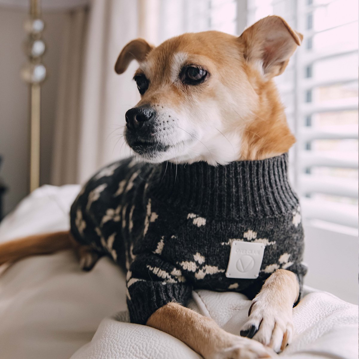 Floral Jacquard Jumper in Dark Grey