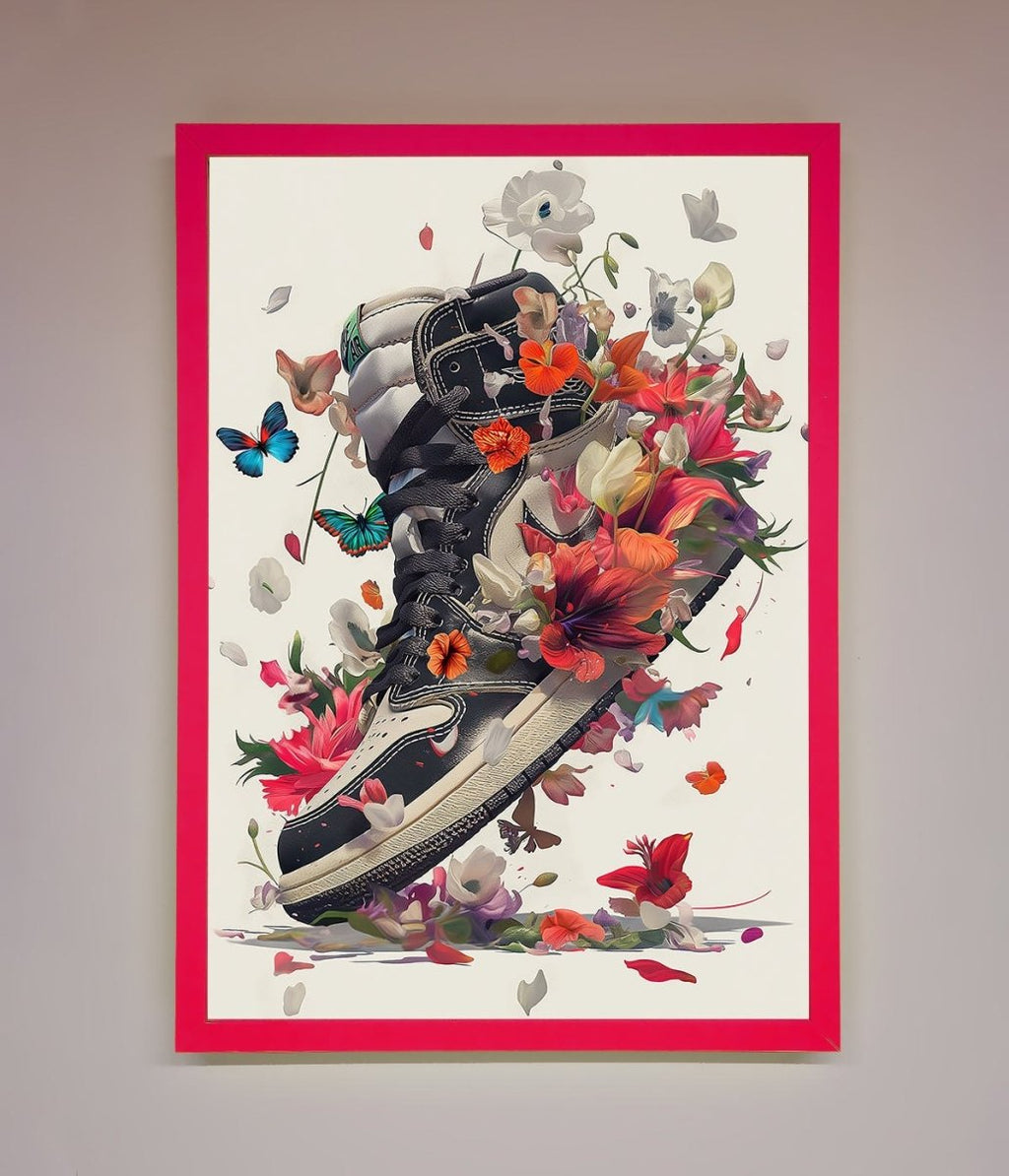 Floral Sneakers Framed Print
