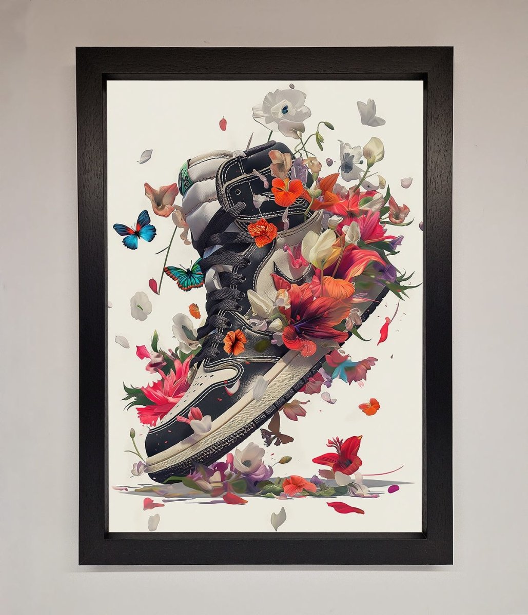 Floral Sneakers Framed Print