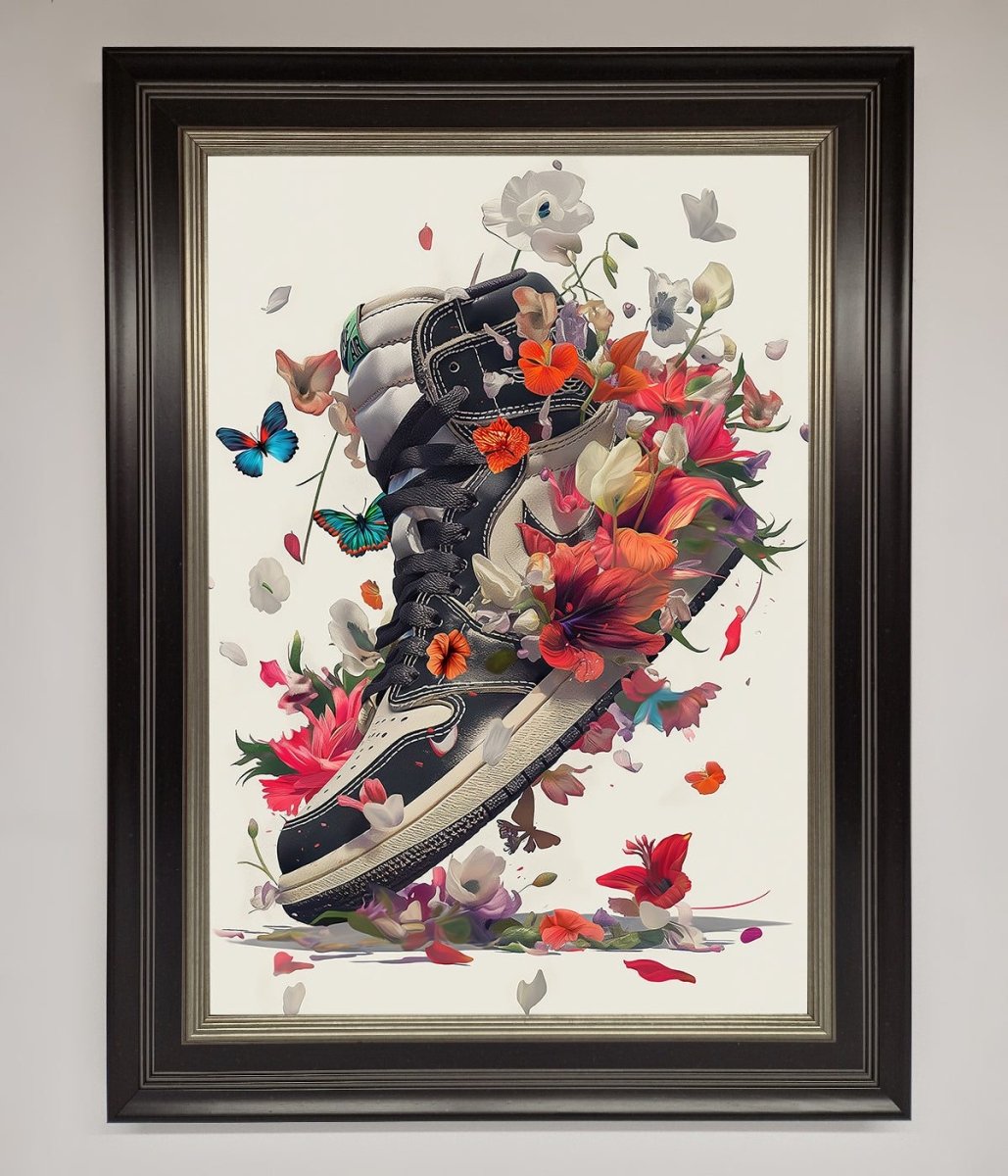Floral Sneakers Framed Print