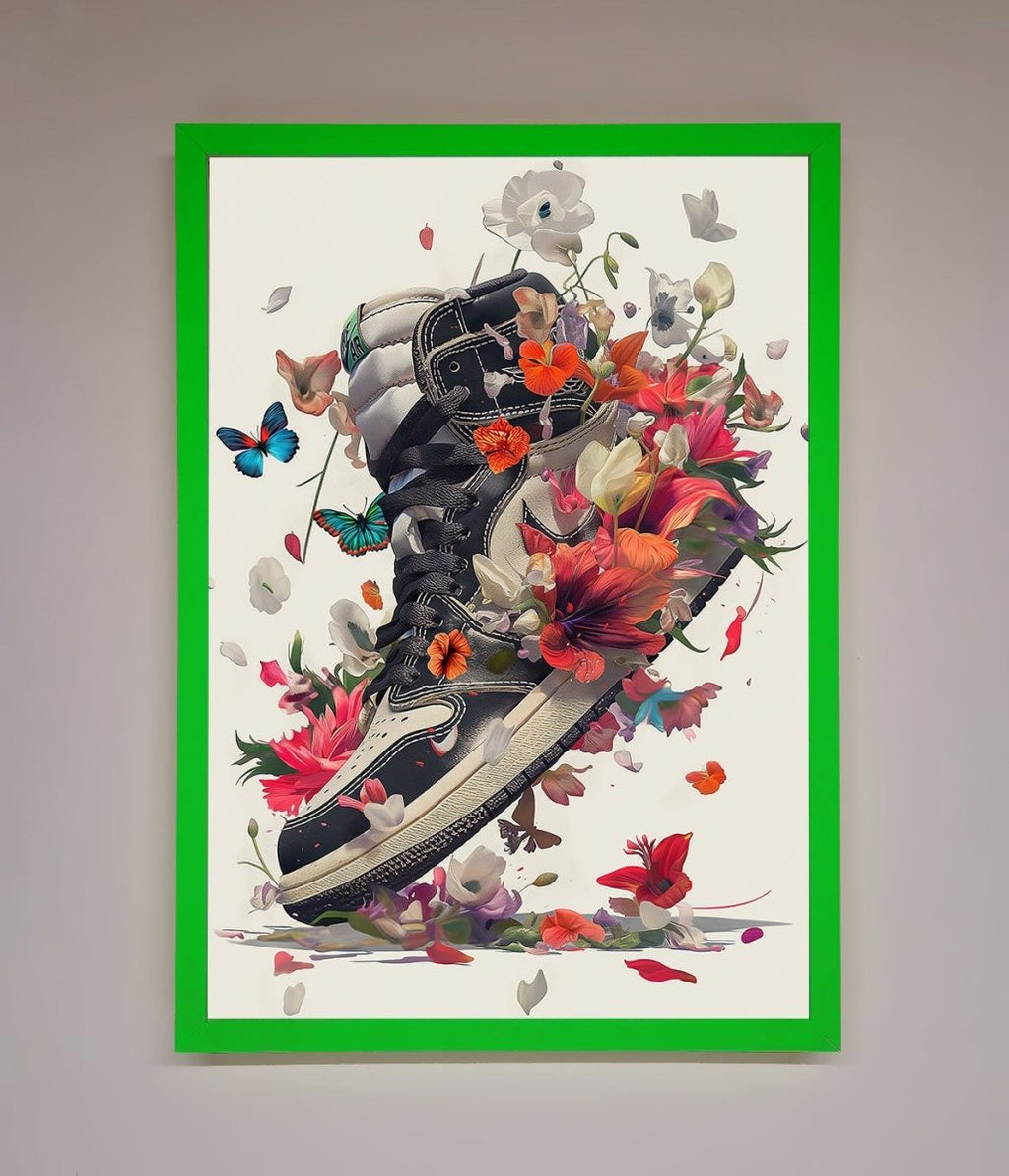 Floral Sneakers Framed Print