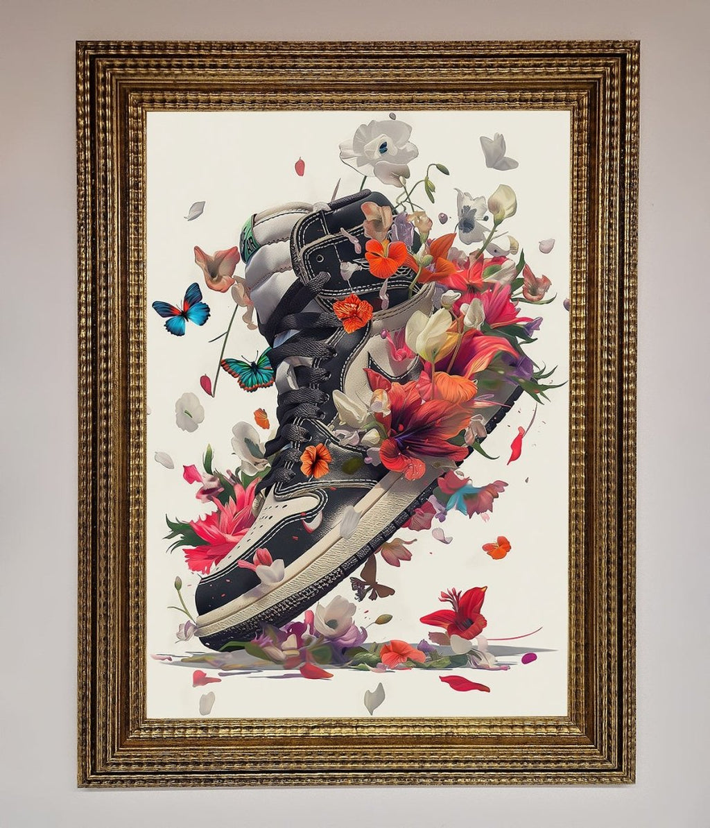 Floral Sneakers Framed Print