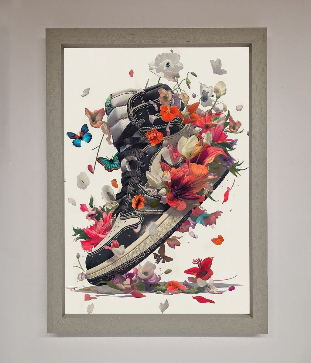 Floral Sneakers Framed Print