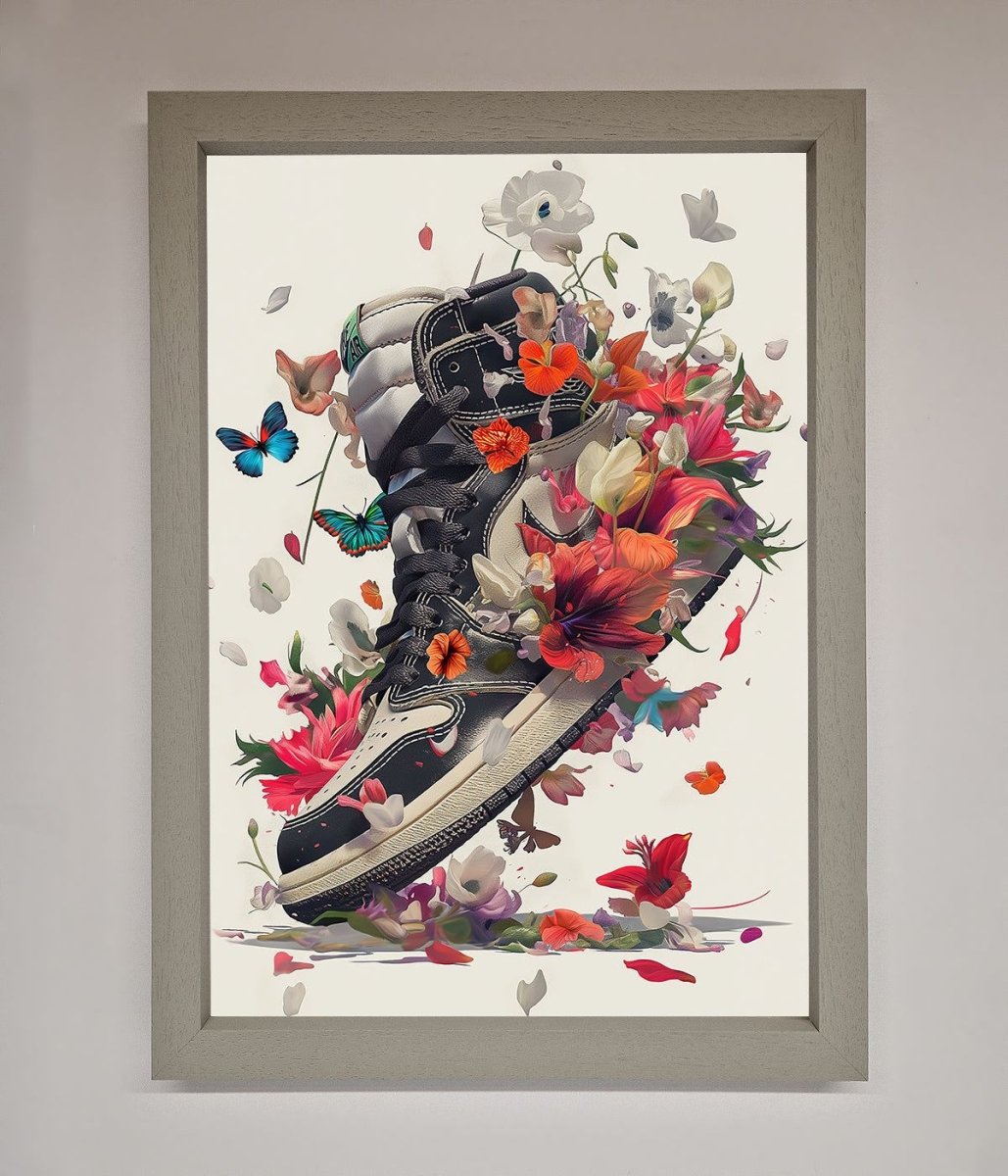 Floral Sneakers Framed Print