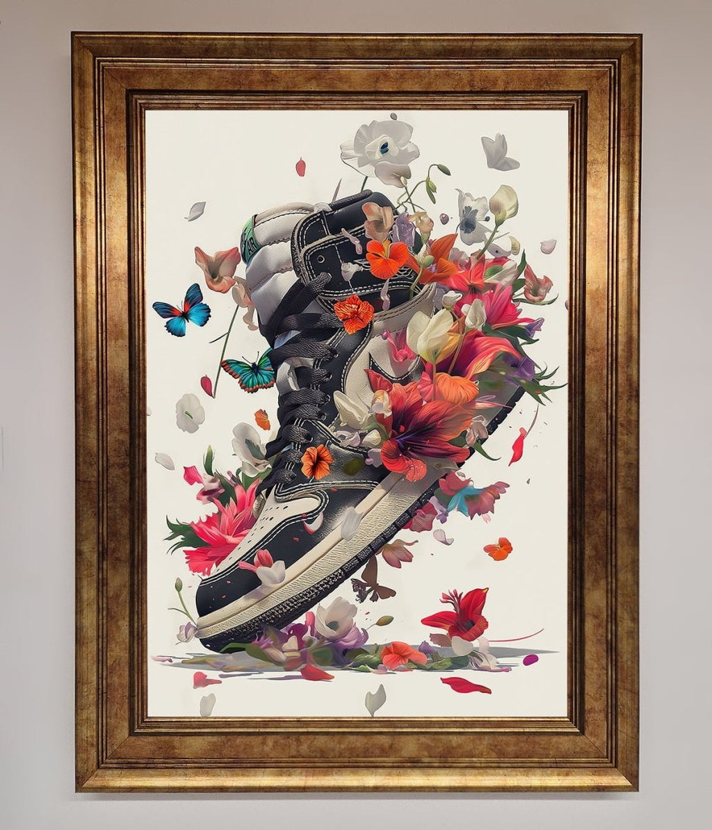 Floral Sneakers Framed Print