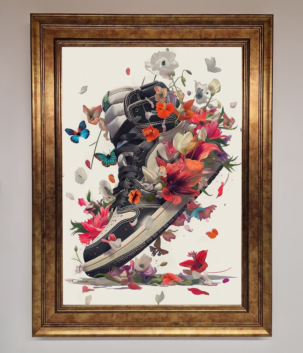 Floral Sneakers Framed Print