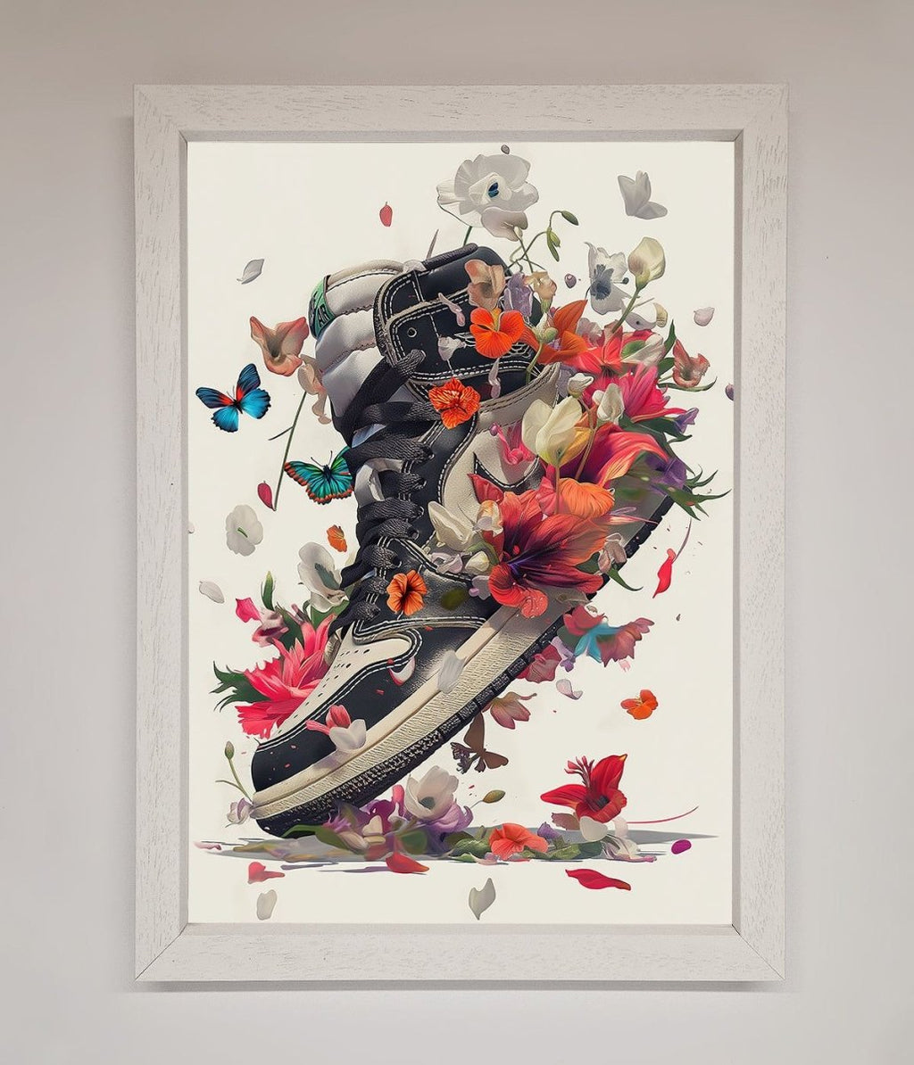 Floral Sneakers Framed Print