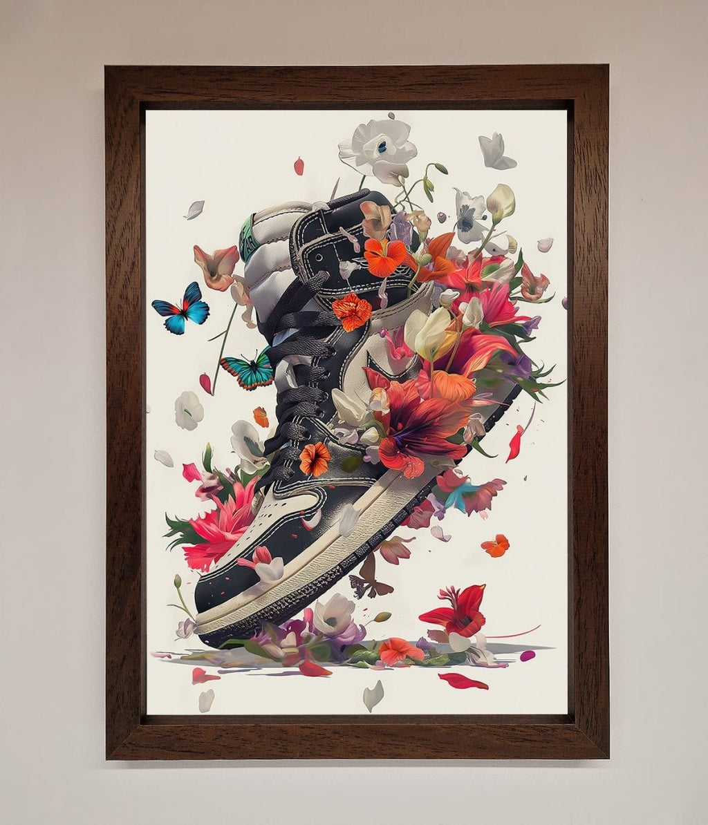 Floral Sneakers Framed Print
