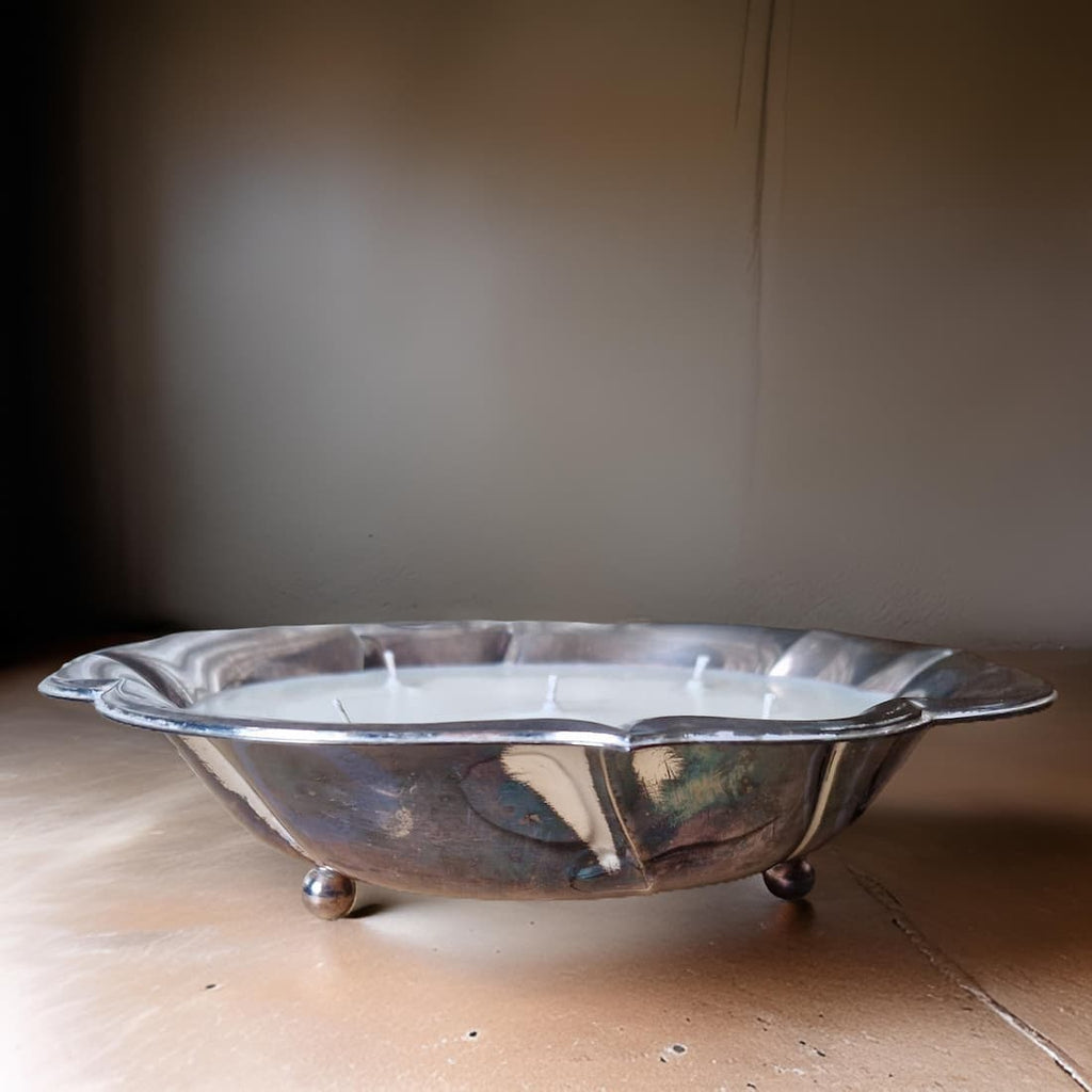 Five Wick Flower Bowl Candle with Vintage Bookshop Scent
