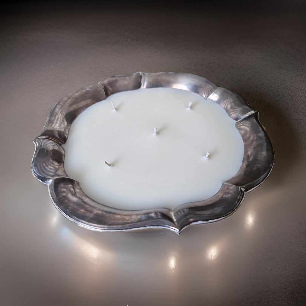 Five Wick Flower Bowl Candle with Vintage Bookshop Scent