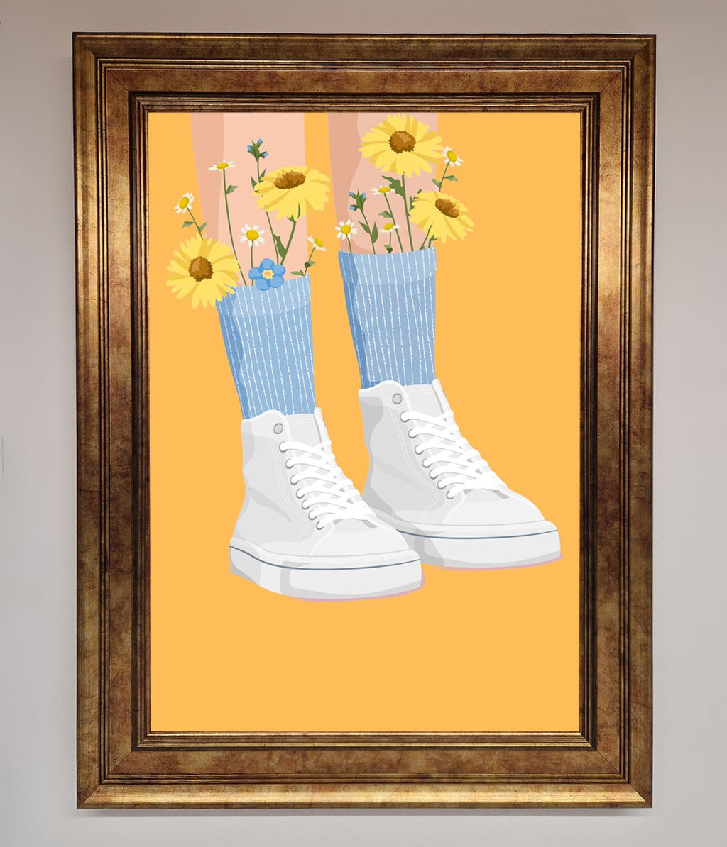 Flowers In Socks Framed Poster