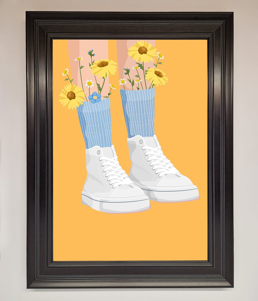 Flowers In Socks Framed Poster