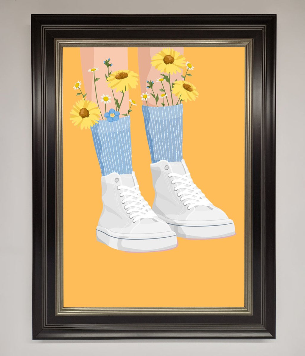 Flowers In Socks Framed Poster