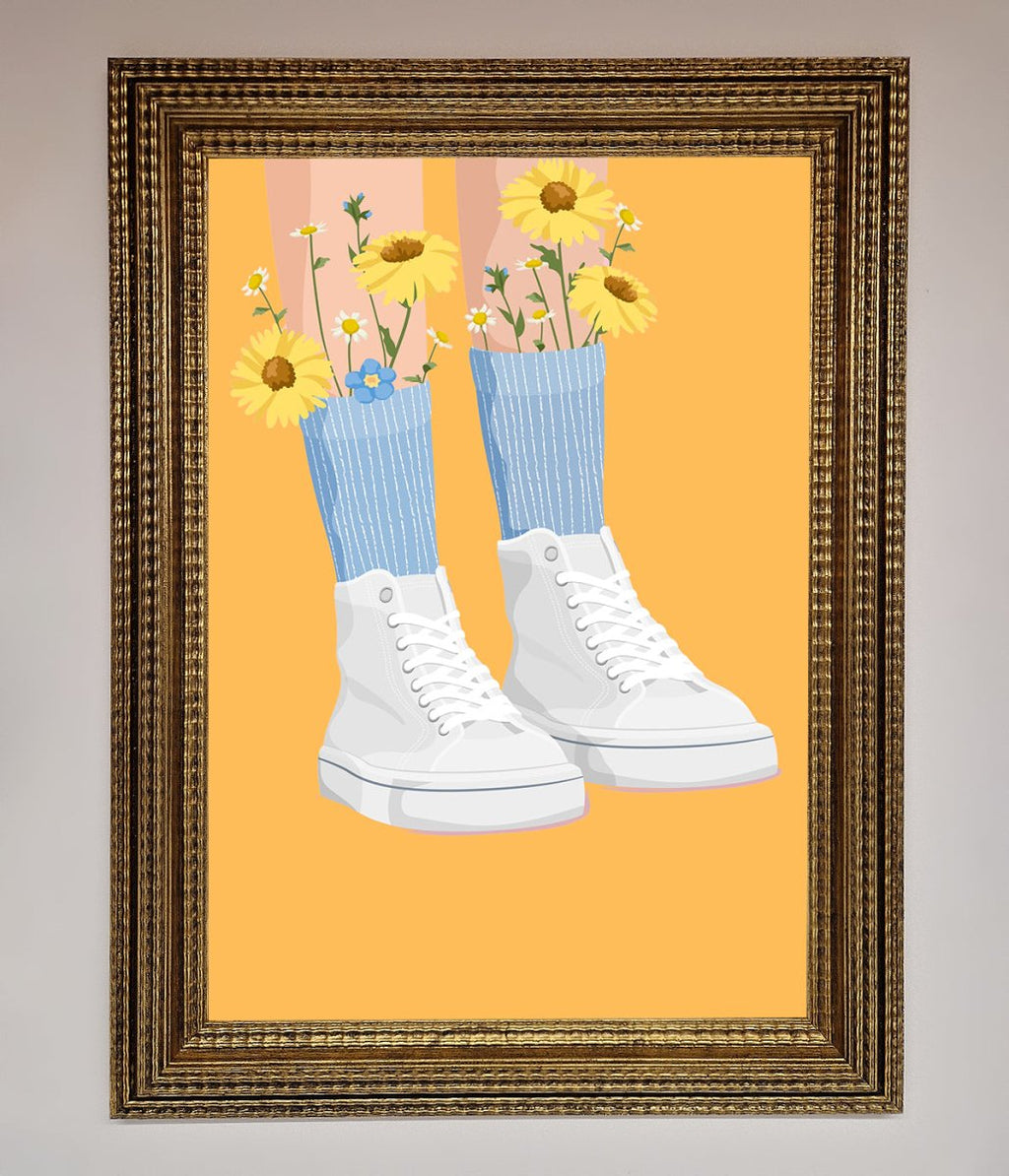 Flowers In Socks Framed Poster