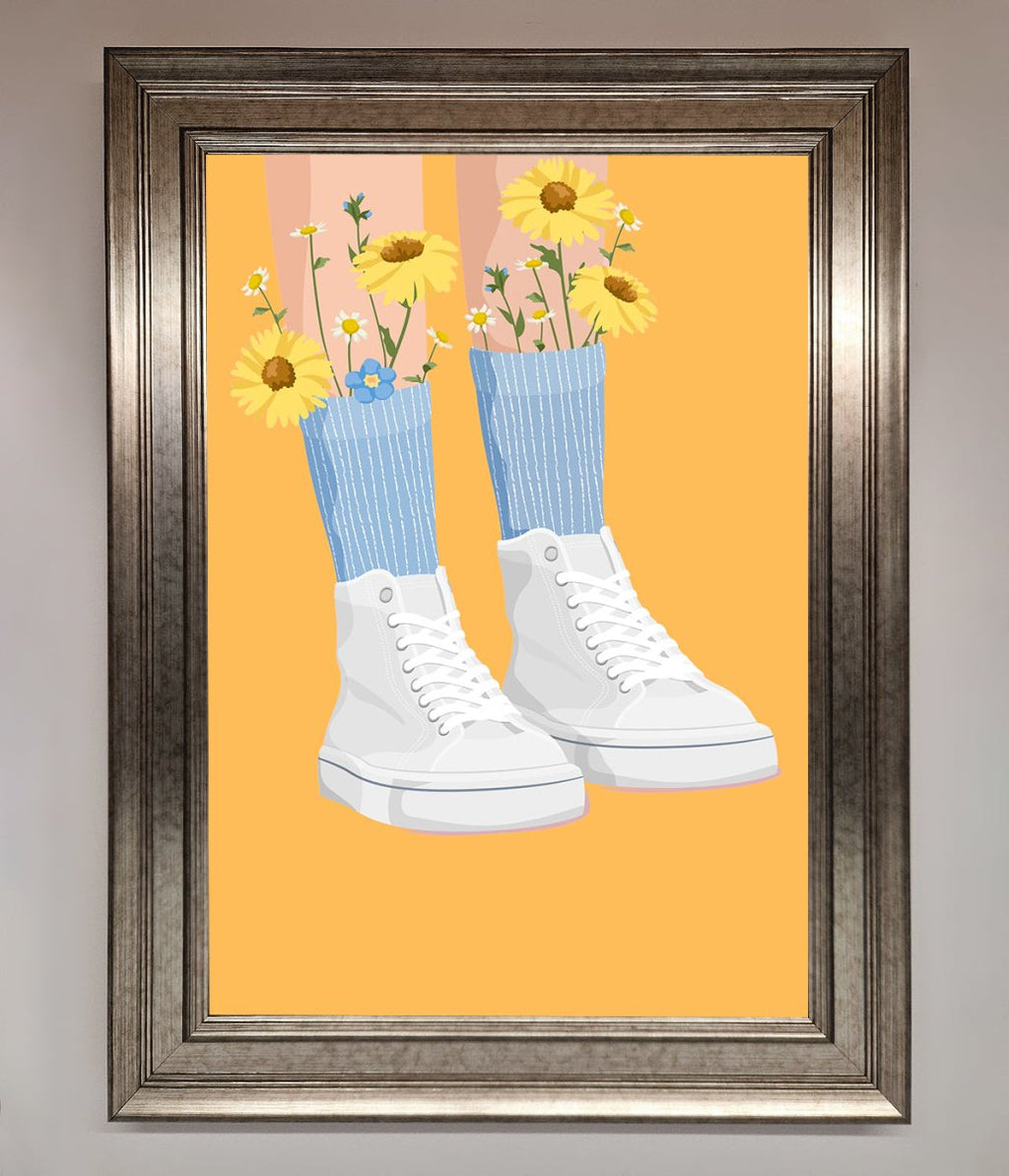 Flowers In Socks Framed Poster