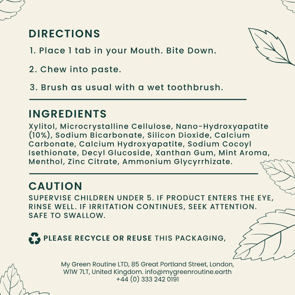 Toothpaste Tablets in Glass Jar 100 Pieces