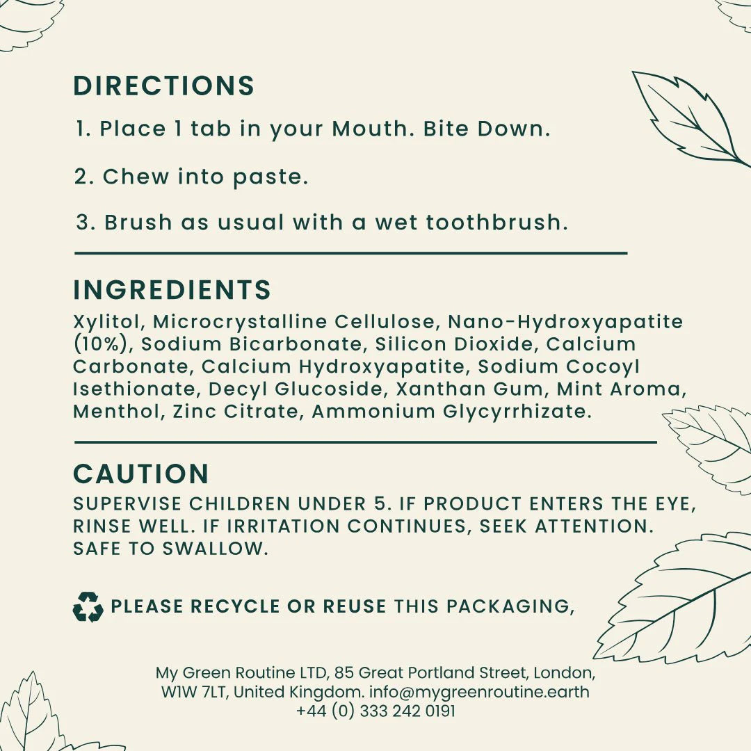 Toothpaste Tablets in Glass Jar 100 Pieces