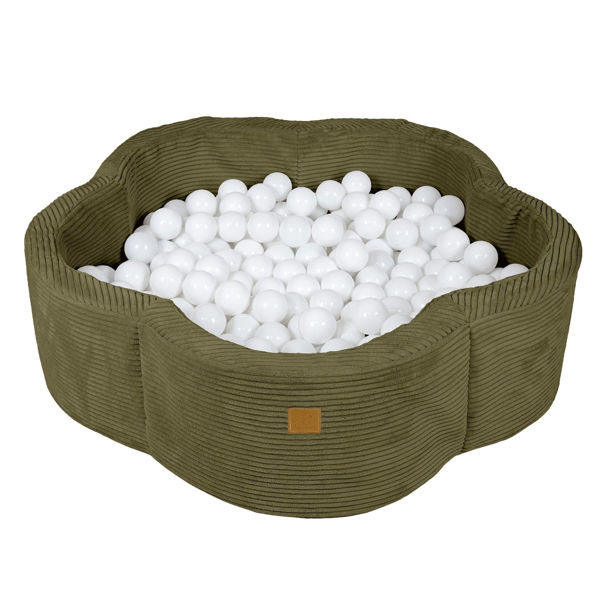 a bold khaki flower-shaped baby ball pit for stylish and safe playtime adventures