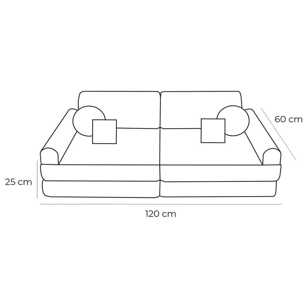 soft clay taupe kids pocket sofa with cozy headrests in warm natural light