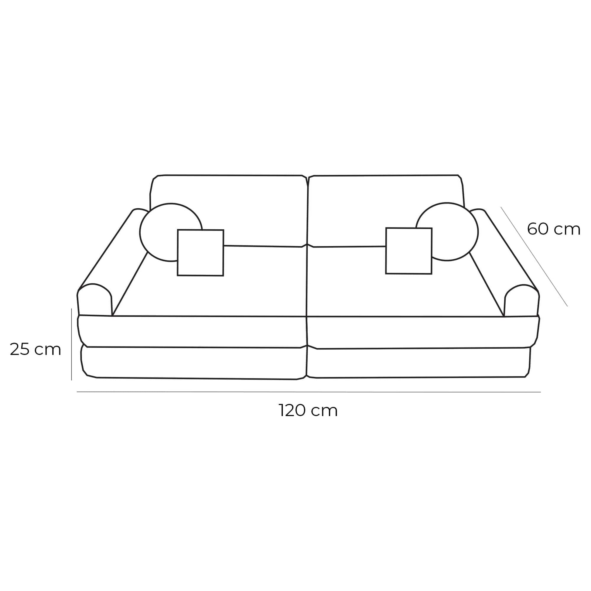 soft clay taupe kids pocket sofa with cozy headrests in warm natural light