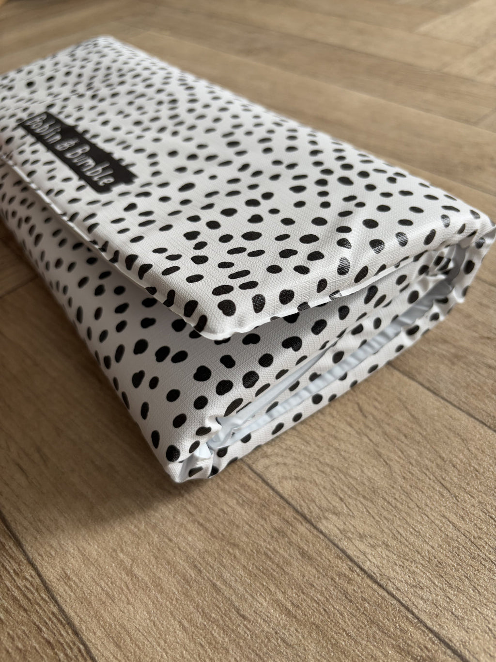 Travel Changing Mat - Black Spotty Print