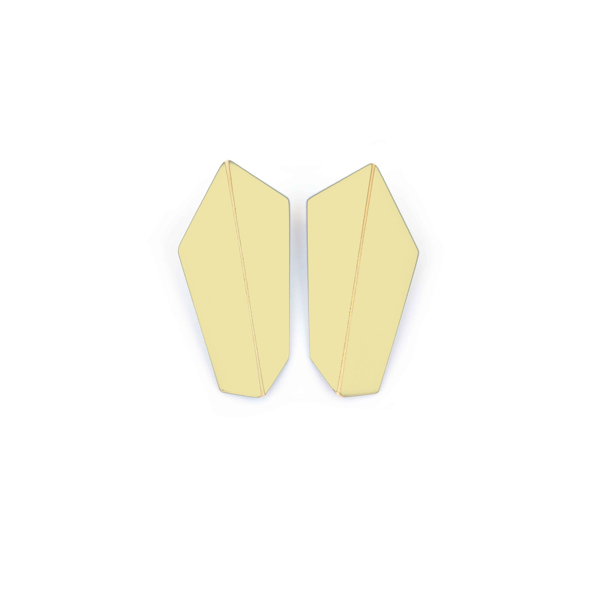 FOLDED VERTICALs Statement Earrings - Brass & Sterling Silver, Handcrafted in Estonia by Lisa Kroeber Jewellery at www.brixbailey.com