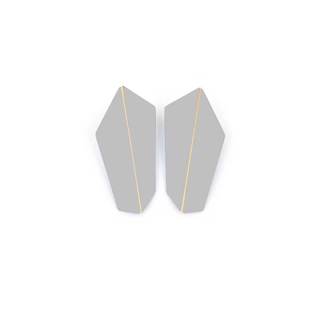 FOLDED VERTICALs Statement Earrings - Lightweight, Durable & Handcrafted in Estonia by Lisa Kroeber Jewellery at www.brixbailey.com