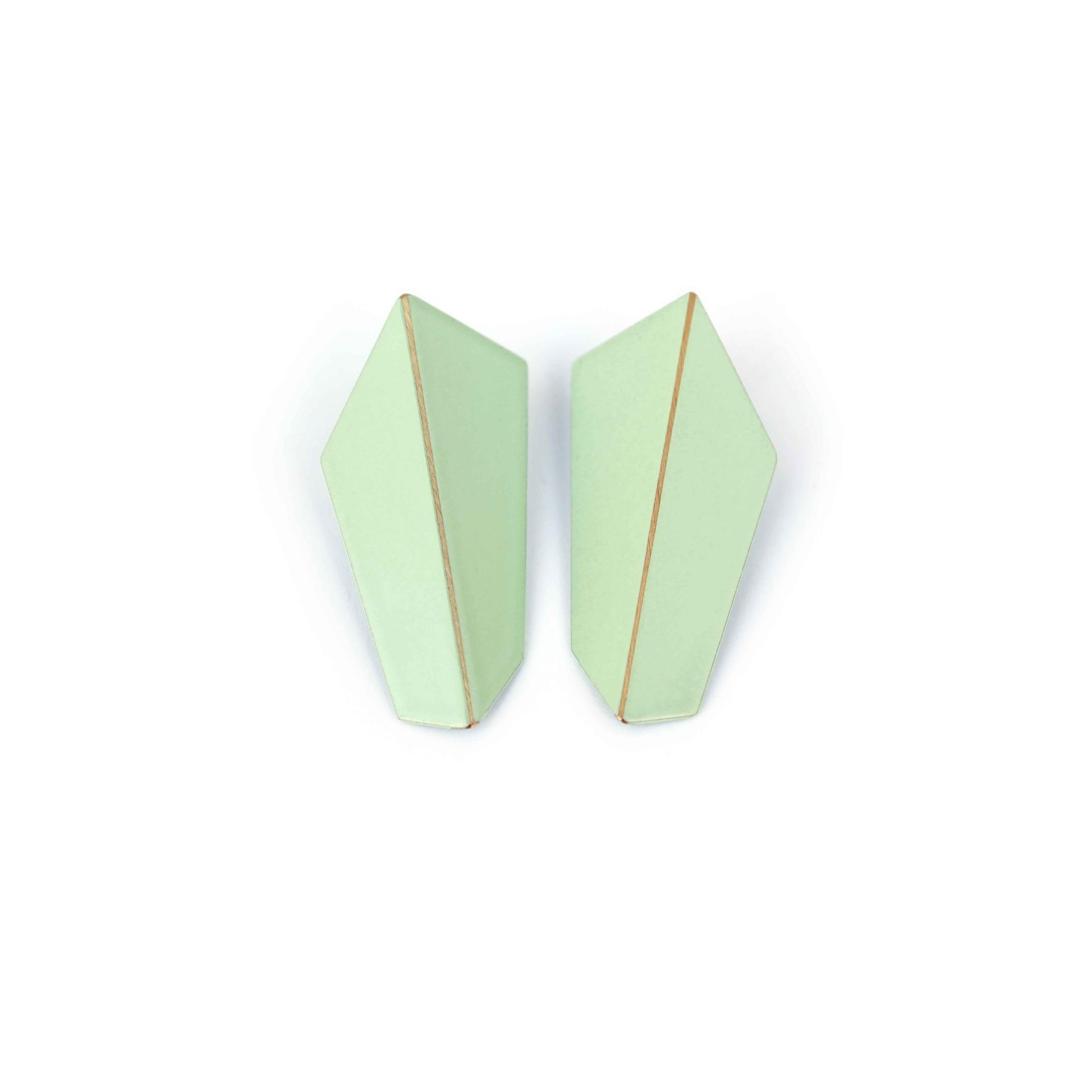 FOLDED VERTICALs Statement Earrings - Handcrafted & Lightweight in Brass and Silver by Lisa Kroeber Jewellery at www.brixbailey.com