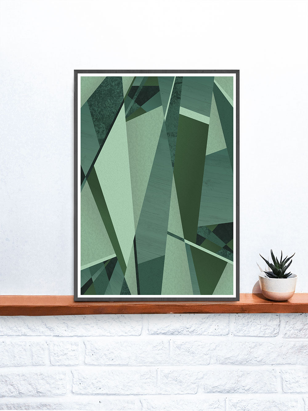 Forest Greens Geometric Art Print