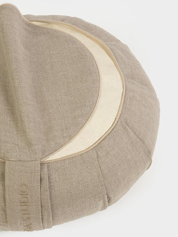 Organic Buckwheat Round Linen Meditation Zafu Cushion