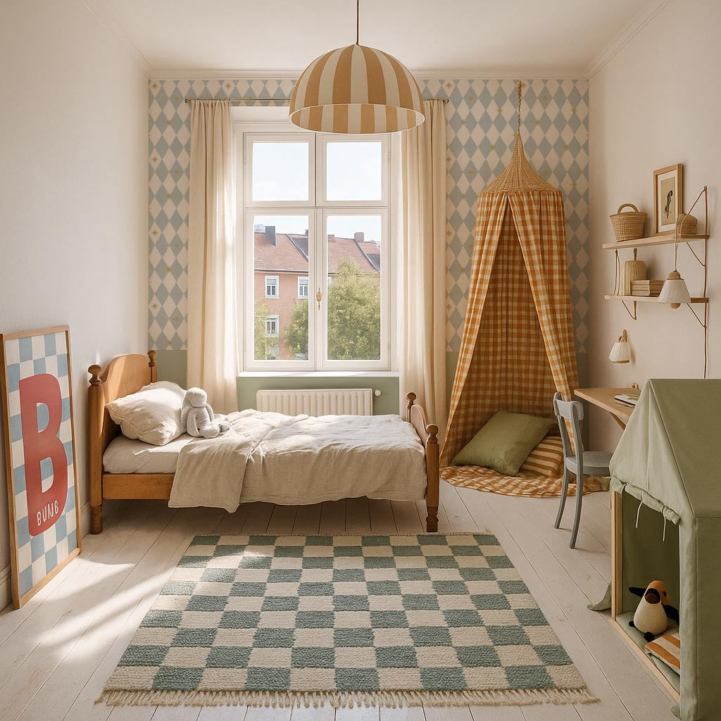 bold elegant french diamonds and stars wallpaper in a dramatic close-up shot