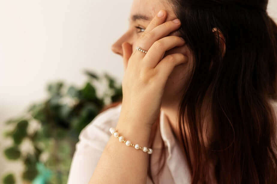 Freshwater Pearl Bracelet in Sterling Silver or Gold Filled
