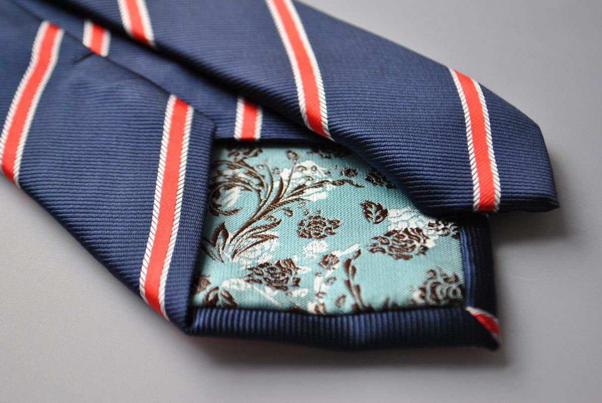 Navy and Red Club Stripe Tie