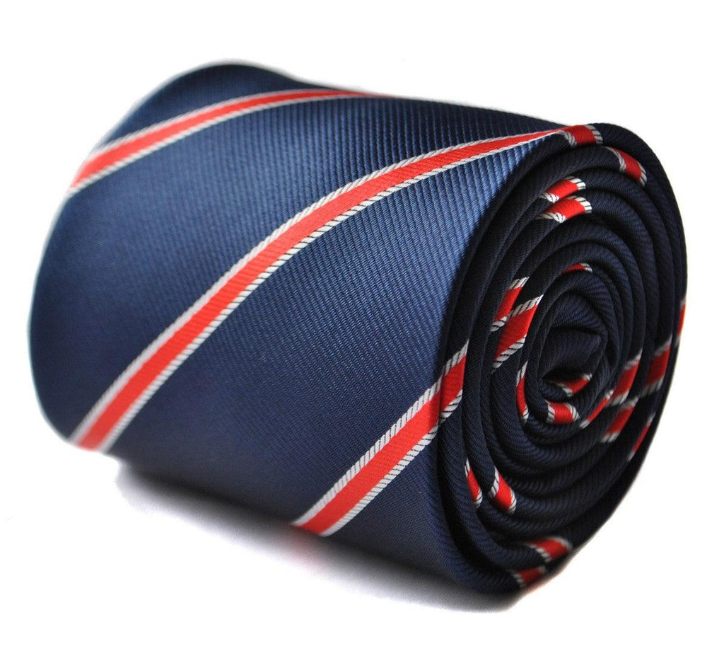 Navy and Red Club Stripe Tie