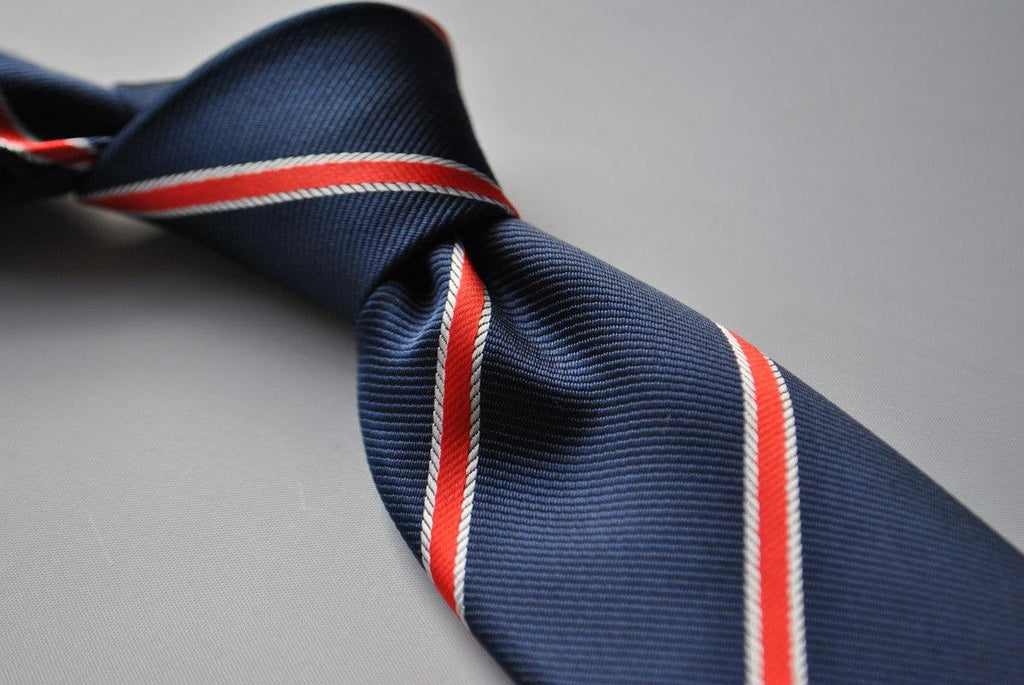 Navy and Red Club Stripe Tie