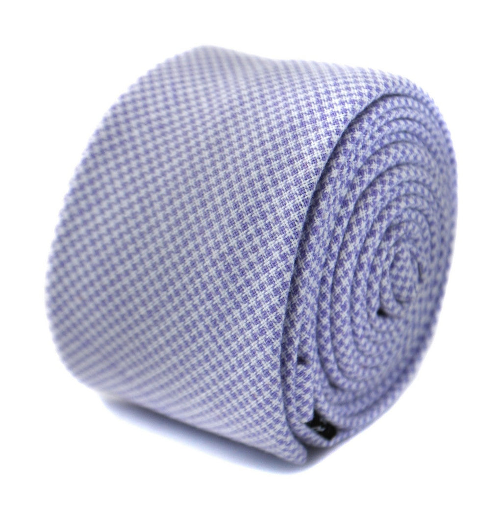 Lilac Purple Dogtooth Skinny Cotton Tie